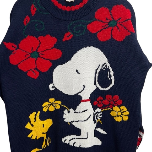 Snoopy & Friends Woodstock Peanuts Y2K Vintage Holiday Winter Cartoon Sweater - Picture 2 of 11